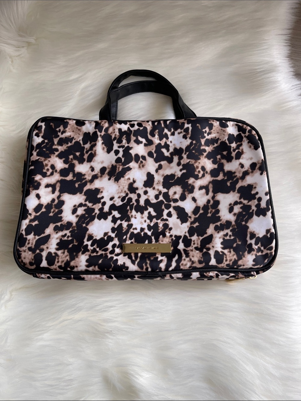 Black & Cream Spot Print Travel Organizer